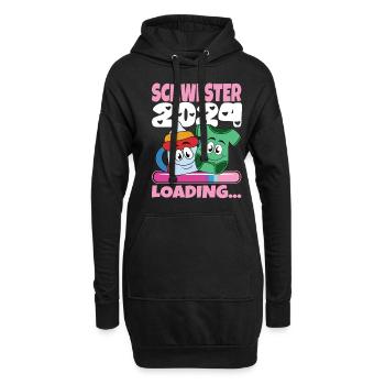 Schwester werden Schwester 2024 - Hoodie-Kleid - Schwarz - Vorne