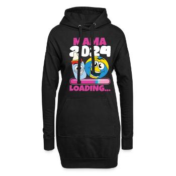 Maman 2024 Enceinte Maman Grossesse - Sweat-shirt à capuche long Femme - noir - Devant