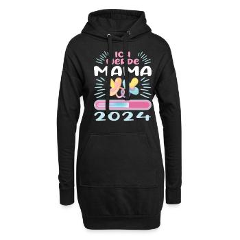 Maman 2024 Enceinte Maman Grossesse - Sweat-shirt à capuche long Femme - noir - Devant