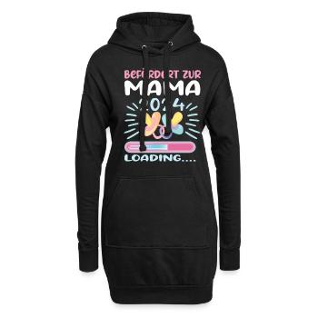 Mama 2024 werdende Mutter Schwangerschaft - Hoodie-Kleid - Schwarz - Vorne