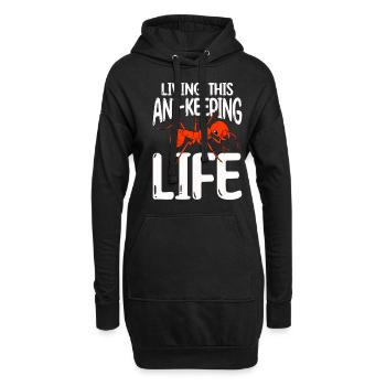Antkeeping Ameisenzucht Ameisen - Hoodie-Kleid - Schwarz - Vorne
