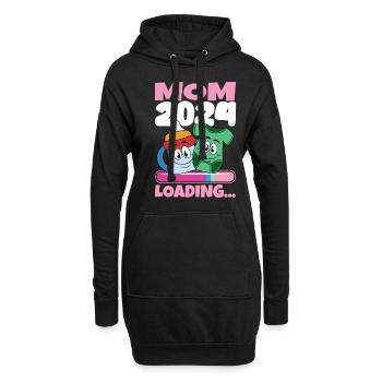 Maman 2024 Enceinte Maman Grossesse - Sweat-shirt à capuche long Femme - noir - Devant