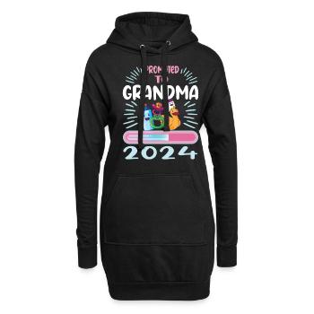 Oma 2024 werdende Oma 2024 Loading - Hoodie-Kleid - Schwarz - Vorne