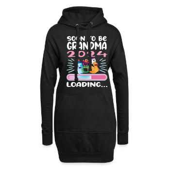 Oma 2024 werdende Oma 2024 Loading - Hoodie-Kleid - Schwarz - Vorne
