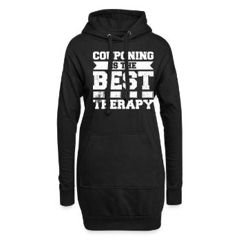 Coupon de points - Sweat-shirt à capuche long Femme - noir - Devant