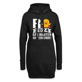 Pension 2024 Pensionärin 2024 Rente 2024 - Hoodie-Kleid - Schwarz - Vorne