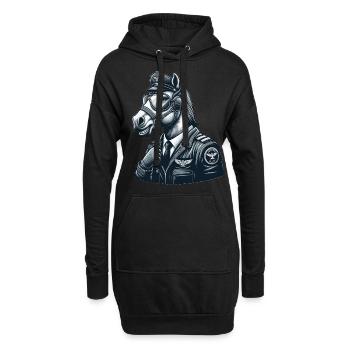 Cute Horse Pilot - Hoodie-Kleid - Schwarz - Vorne