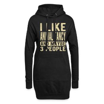 Dicton de fantaisie animale - Sweat-shirt à capuche long Femme - noir - Devant