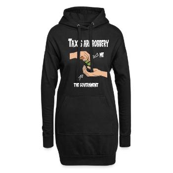 Steuerzahler Finanzamt Steuer zahlen - Hoodie-Kleid - Schwarz - Vorne