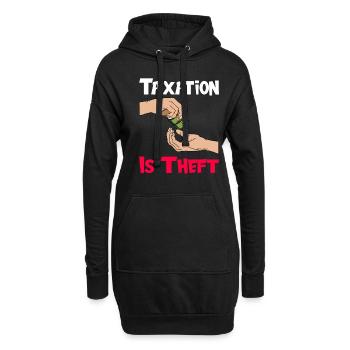 Le bureau des impôts des contribuables paie des impôts - Sweat-shirt à capuche long Femme - noir - Devant