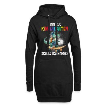 Schültüte Einschulung Dino Schulanfang - Hoodie-Kleid - Schwarz - Vorne