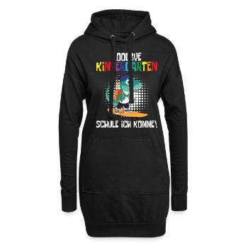 Schültüte Einschulung Dino Schulanfang - Hoodie-Kleid - Schwarz - Vorne