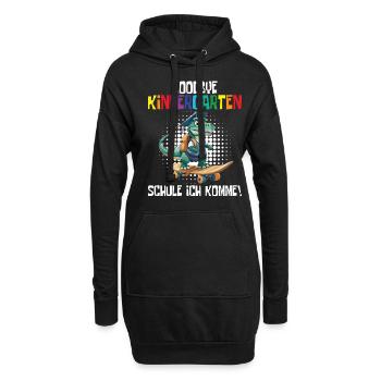 Schültüte Einschulung Dino Schulanfang - Hoodie-Kleid - Schwarz - Vorne