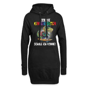 Schültüte Einschulung Dino Schulanfang - Hoodie-Kleid - Schwarz - Vorne