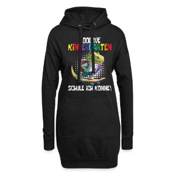 Schültüte Einschulung Dino Schulanfang - Hoodie-Kleid - Schwarz - Vorne