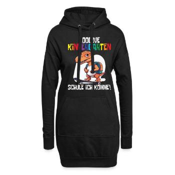 Schültüte Einschulung Dino Schulanfang - Hoodie-Kleid - Schwarz - Vorne