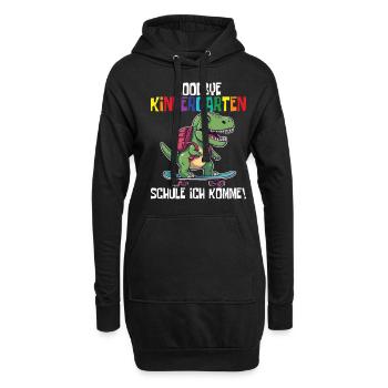 Schültüte Einschulung Dino Schulanfang - Hoodie-Kleid - Schwarz - Vorne