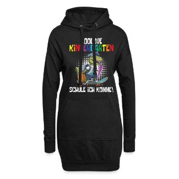 Schültüte Einschulung Dino Schulanfang - Hoodie-Kleid - Schwarz - Vorne