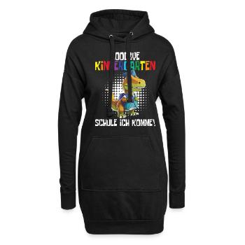 Schültüte Einschulung Dino Schulanfang - Hoodie-Kleid - Schwarz - Vorne