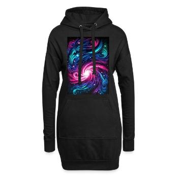 Connexion cosmique : étoiles et rêves - Sweat-shirt à capuche long Femme - noir - Devant