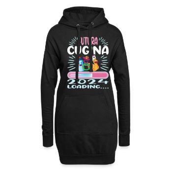 größeCousine werden Cousine 2024 - Hoodie-Kleid - Schwarz - Vorne