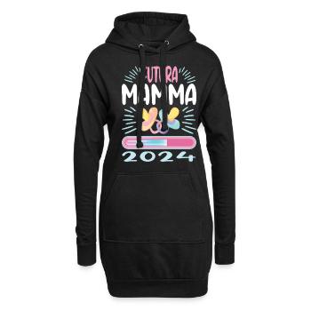 Super Mamma 2024 Loading - Hoodie-Kleid - Schwarz - Vorne