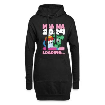Super Mamma 2024 Loading - Hoodie-Kleid - Schwarz - Vorne