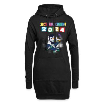 Schulkind 2024 Einschulung Schulanfang - Hoodie-Kleid - Schwarz - Vorne