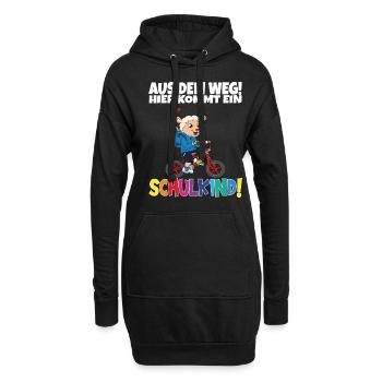 Schulkind 2024 Einschulung Schulanfang - Hoodie-Kleid - Schwarz - Vorne
