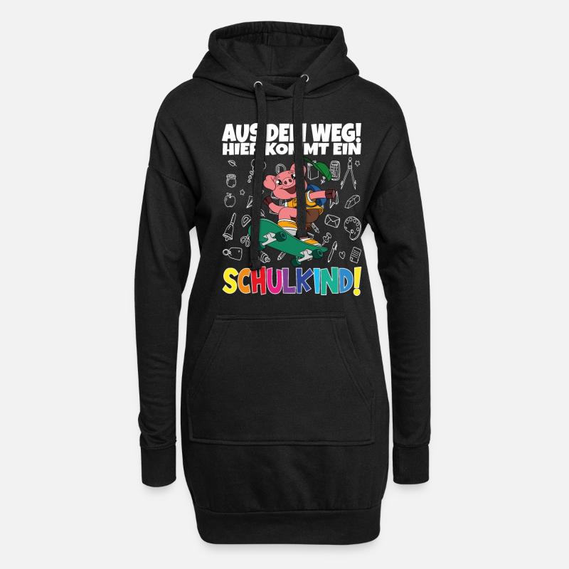 Schulkind 2024 Einschulung Schulanfang - Hoodie-Kleid - Schwarz