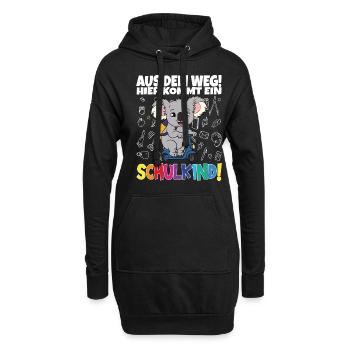 Schulkind 2024 Einschulung Schulanfang - Hoodie-Kleid - Schwarz - Vorne