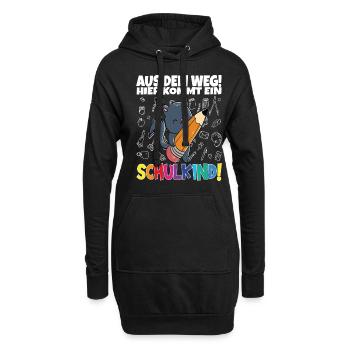 Schulkind 2024 Einschulung Schulanfang - Hoodie-Kleid - Schwarz - Vorne