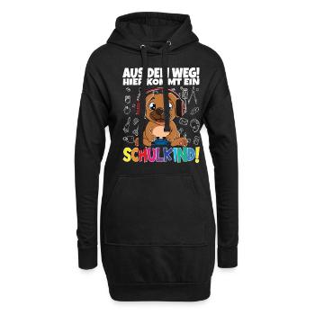 Schulkind 2024 Einschulung Schulanfang - Hoodie-Kleid - Schwarz - Vorne
