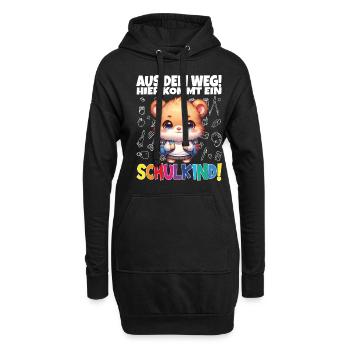 Schulkind 2024 Einschulung Schulanfang - Hoodie-Kleid - Schwarz - Vorne