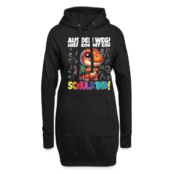 Schulkind 2024 Einschulung Schulanfang - Hoodie-Kleid - Schwarz - Vorne