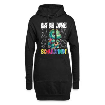 Schulkind 2024 Einschulung Schulanfang - Hoodie-Kleid - Schwarz - Vorne