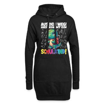 Schulkind 2024 Einschulung Schulanfang - Hoodie-Kleid - Schwarz - Vorne