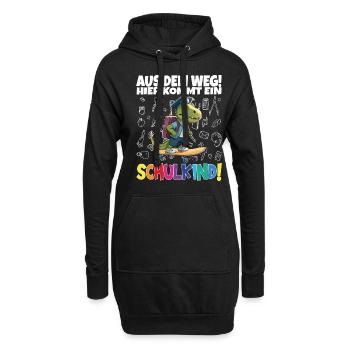 Schulkind 2024 Einschulung Schulanfang - Hoodie-Kleid - Schwarz - Vorne