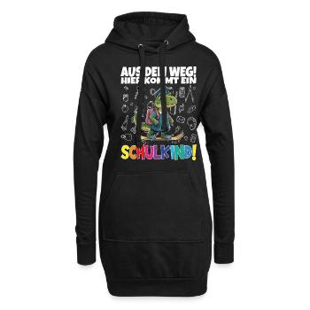 Schulkind 2024 Einschulung Schulanfang - Hoodie-Kleid - Schwarz - Vorne