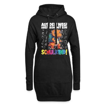 Schulkind 2024 Einschulung Schulanfang - Hoodie-Kleid - Schwarz - Vorne