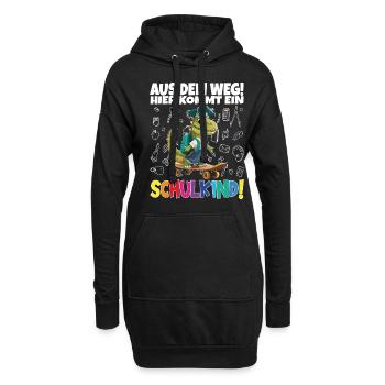Schulkind 2024 Einschulung Schulanfang - Hoodie-Kleid - Schwarz - Vorne