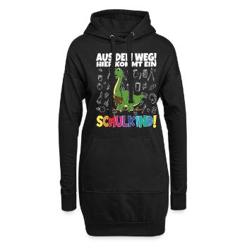 Schulkind 2024 Einschulung Schulanfang - Hoodie-Kleid - Schwarz - Vorne