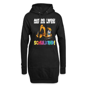 Schulkind 2024 Einschulung Schulanfang - Hoodie-Kleid - Schwarz - Vorne