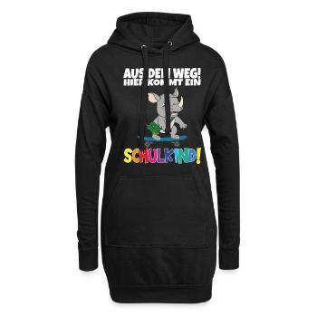 Schulkind 2024 Einschulung Schulanfang - Hoodie-Kleid - Schwarz - Vorne