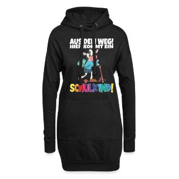 Schulkind 2024 Einschulung Schulanfang - Hoodie-Kleid - Schwarz - Vorne