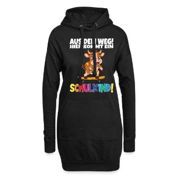 Schulkind 2024 Einschulung Schulanfang - Hoodie-Kleid - Schwarz - Vorne