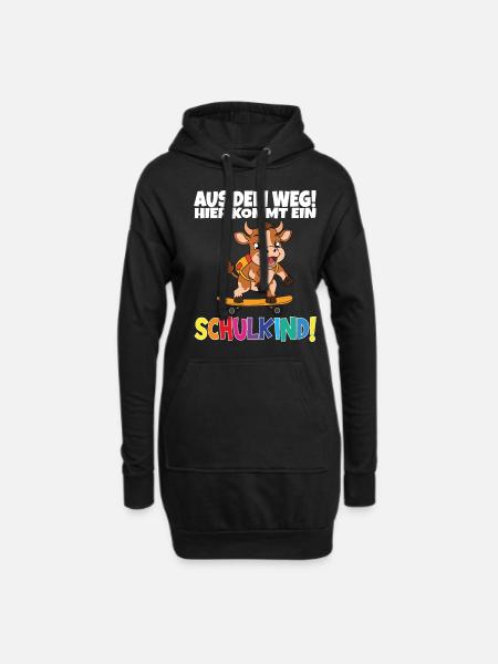 Schulkind 2024 Einschulung Schulanfang - Hoodie-Kleid - Schwarz