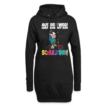 Schulkind 2024 Einschulung Schulanfang - Hoodie-Kleid - Schwarz - Vorne