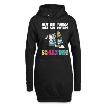 Schulkind 2024 Einschulung Schulanfang - Hoodie-Kleid - Schwarz - Vorne