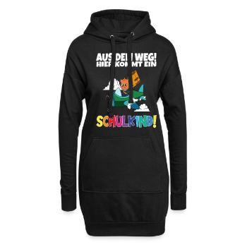 Schulkind 2024 Einschulung Schulanfang - Hoodie-Kleid - Schwarz - Vorne